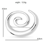Openwork Stainless Steel Spiral Brooch — dimensions