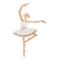 Ballerina with Decorative Tutu Brooch — Gold & Pearlescent