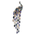 Cascading Crystal-Look Peacock Brooch