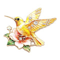 Hummingbird Hovering over a Flower Brooch original white background product photo