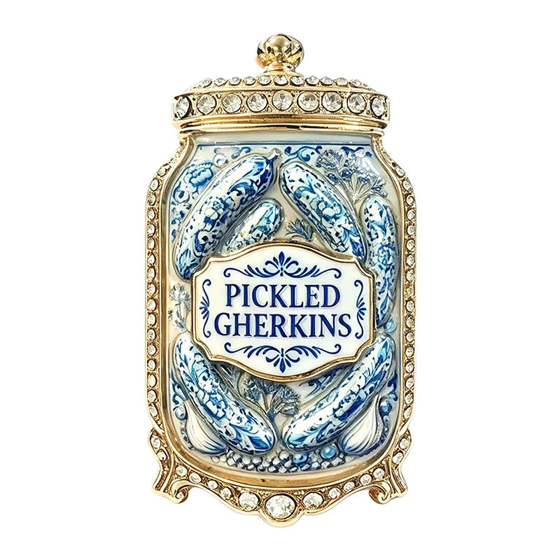 Pickled Gherkins Jar Brooch original white background product photo