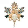 Forest Elf Face with Jeweled Floral Crown Brooch original variant product photo