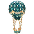 Blue Enamel Hot Air Balloon with Chain Basket Brooch original variant product photo