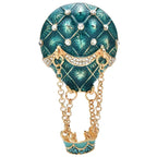 Blue Enamel Hot Air Balloon with Chain Basket Brooch original variant product photo
