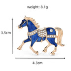 Enamel Tang Dynasty Running Horse Brooch — dimensions
