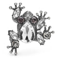 Clear Rhinestone Frog Brooch — Clear Frog