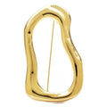 Polished Organic Openwork Loop Brooch — Gold