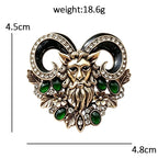 Vintage Floral Ram Head Brooch