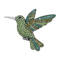Hummingbird with Rows of Sparkling Feathers Brooch original white background product photo