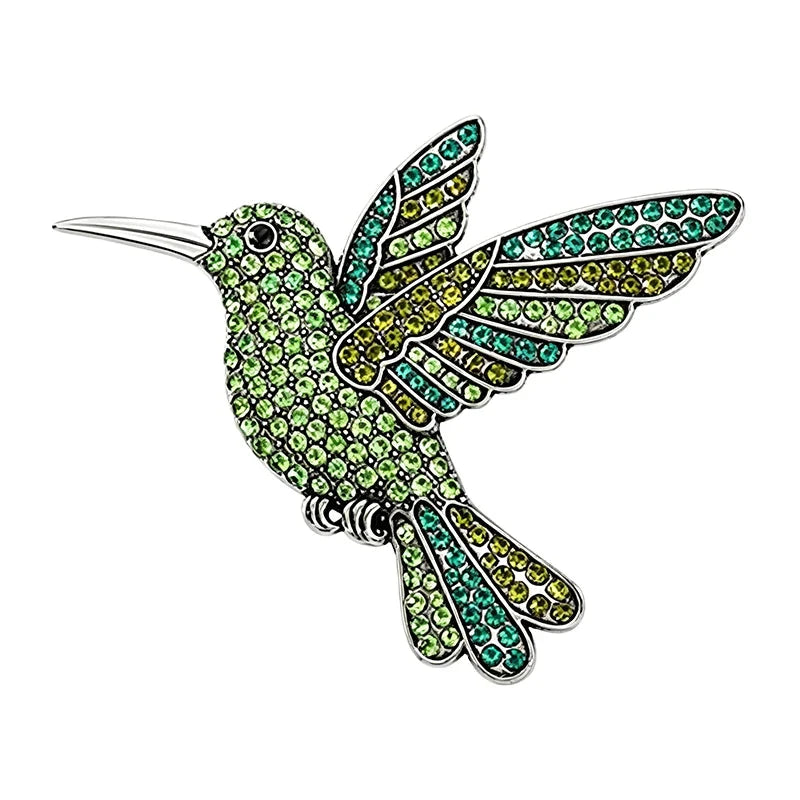 Hummingbird with Rows of Sparkling Feathers Brooch original white background product photo