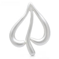 Open Heart Leaf Stainless Steel Brooch — Satin Silver