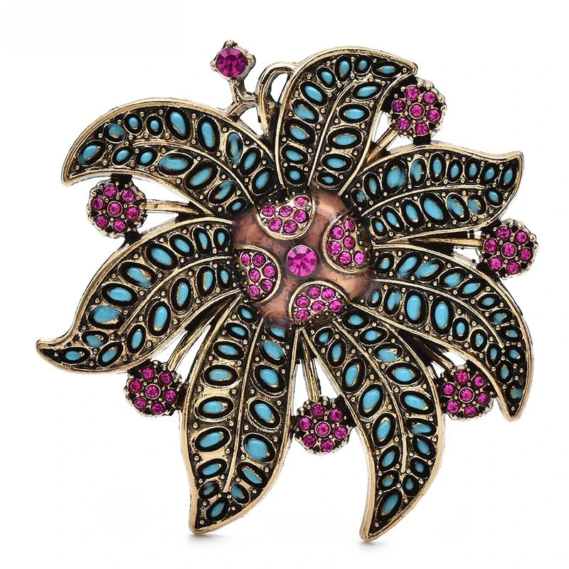 Vintage Jeweled Flower Cluster Brooch product variant photo