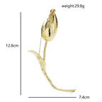 Large Sculptural Tulip Stem Brooch — dimensions