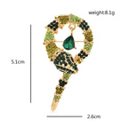 Coiled Rhinestone Snake Brooch — dimensions