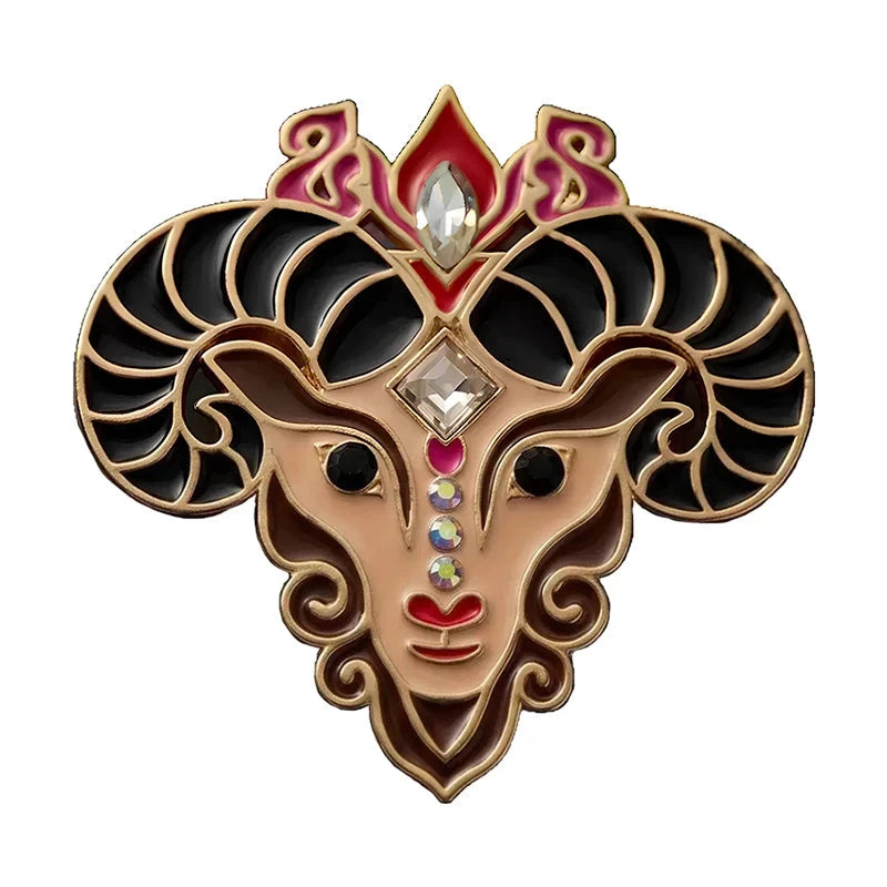 Art Deco Ram Head Brooch original white background product photo