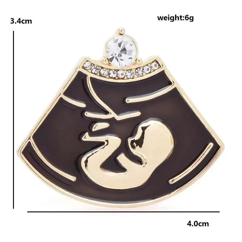 Jeweled Nature and Symbol Motif Brooch