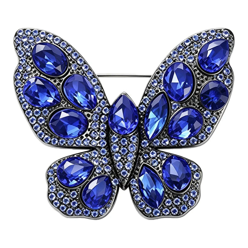 Oval Faceted Wing Butterfly Brooch original white background product photo