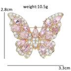 Soft Pink Butterfly with Sparkling Wings Brooch