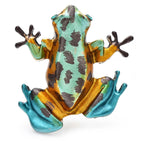 Turquoise Spotted Frog Brooch — Turquoise & Gold