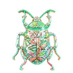 Floral Patterned Beetle Brooch original white background product photo