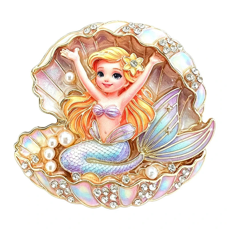 Mermaid in Jeweled Seashell Brooch original white background product photo