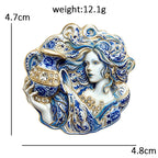 Aquarius Water Bearer Portrait Brooch