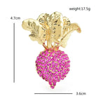 Jeweled Pink Radish Brooch