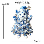 Festive Corgi Christmas Tree Brooch
