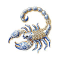 Curled Tail Scorpio Scorpion Brooch original white background variant photo