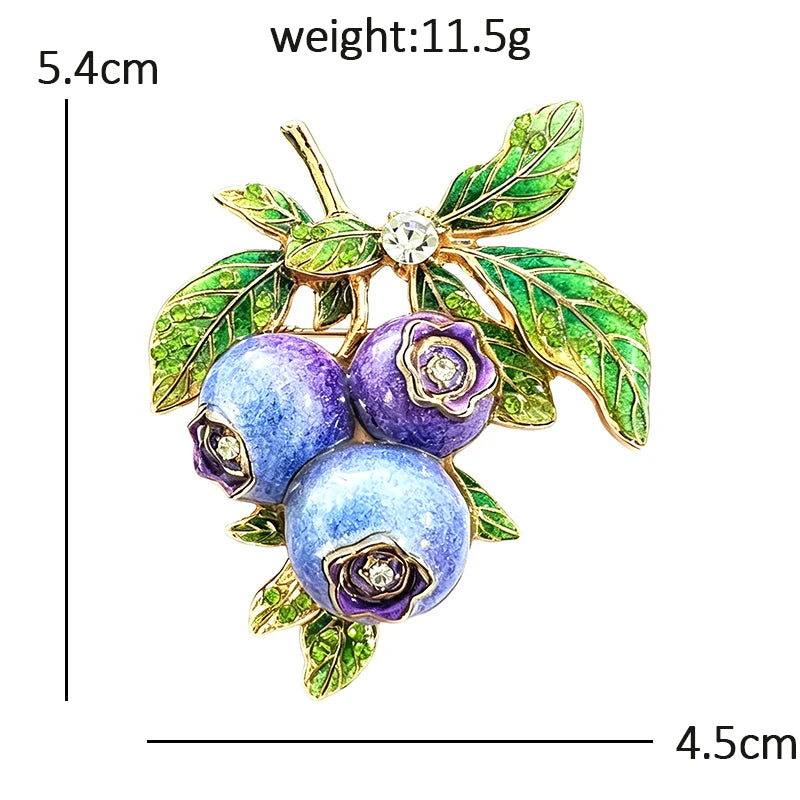 Blueberry Branch Design Brooch