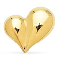Polished Asymmetric Heart Brooch — Gold