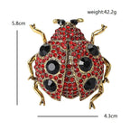 Jeweled Ladybug with Contrasting Spots Brooch — dimensions