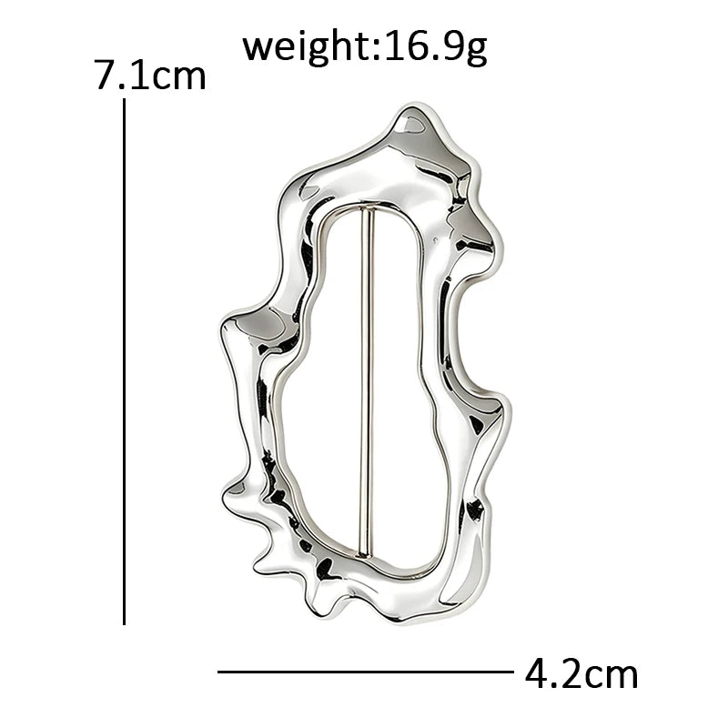 Sculptural Irregular Open Frame Brooch