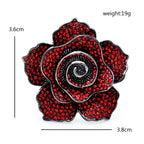 Spiral Rhinestone Rose Brooch — dimensions
