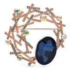 Geometric Branch Wreath with Faceted Oval Brooch product variant photo