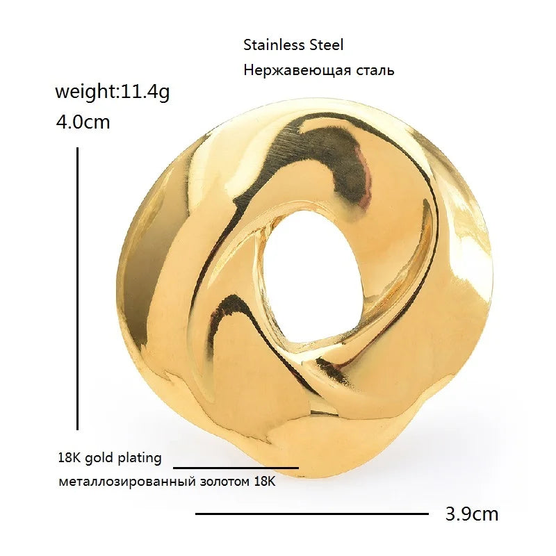 Sculptural Swirl Circle Brooch