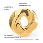 Sculptural Swirl Circle Brooch