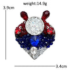Sparkling Bunny Heart Mosaic Brooch