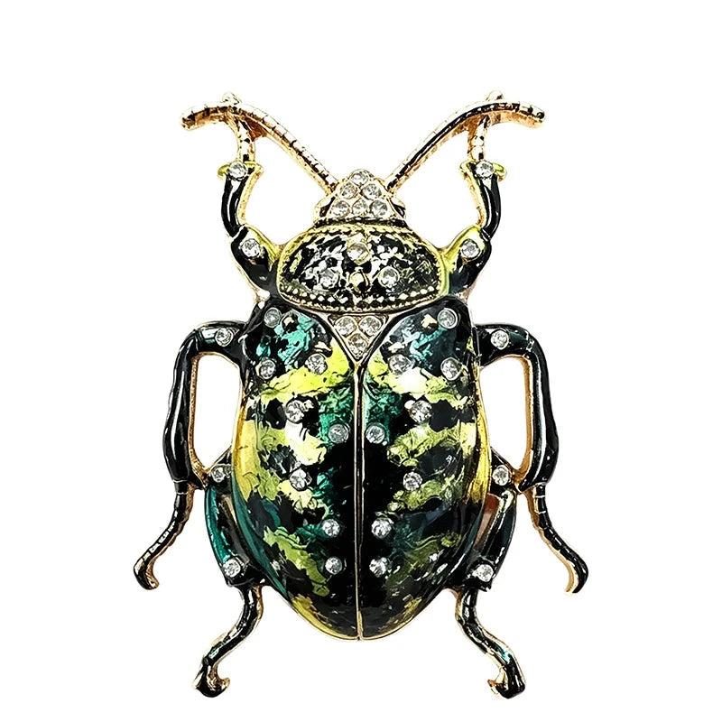 Floral Patterned Beetle Brooch original white background product photo
