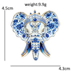 Ornate Floral Elephant Head Brooch