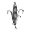 Pearl-Look Corn Cob Brooch — Gunmetal