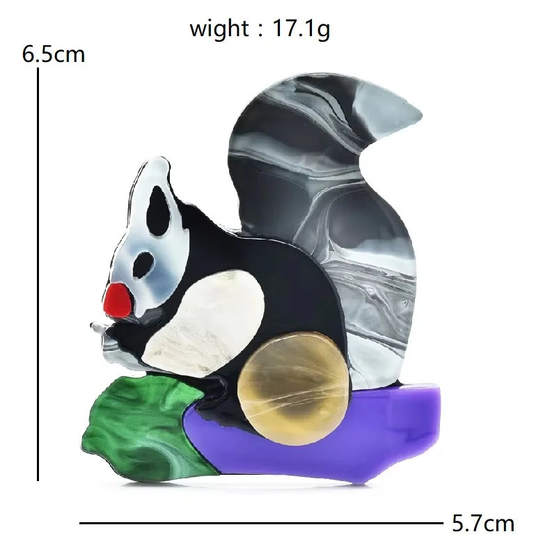Layered Acrylic Character and Animal Brooch