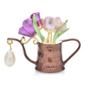 Tulip Watering Can with Pearl-Look Drop Brooch