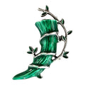 Bamboo Horn with Leaf Sprig Brooch original white background product photo