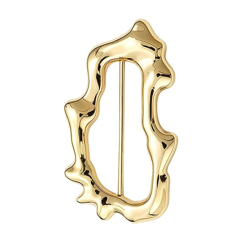 Sculptural Irregular Open Frame Brooch original white background product photo