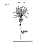 Vintage-Style Sculpted Thistle Flower Brooch — dimensions