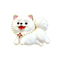 Playful White Puppy Brooch original white background product photo