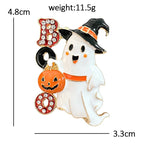 Boo Ghost with Witch Hat Brooch