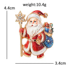 Santa Claus with Star Staff Brooch
