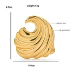 Sculptural Ocean Wave Brooch — dimensions